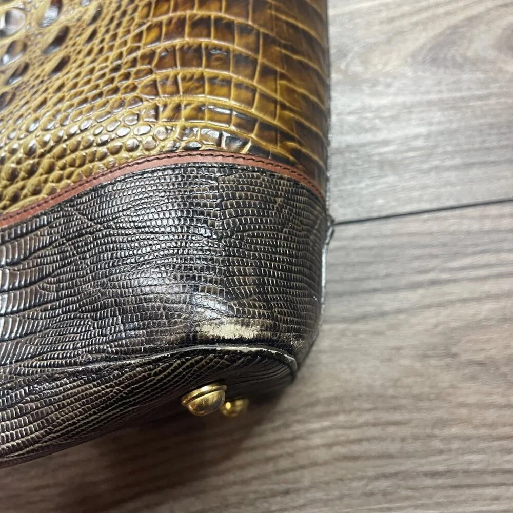 Brahmin Gold Medium Asher Tote Croc-Embossed Leather 16